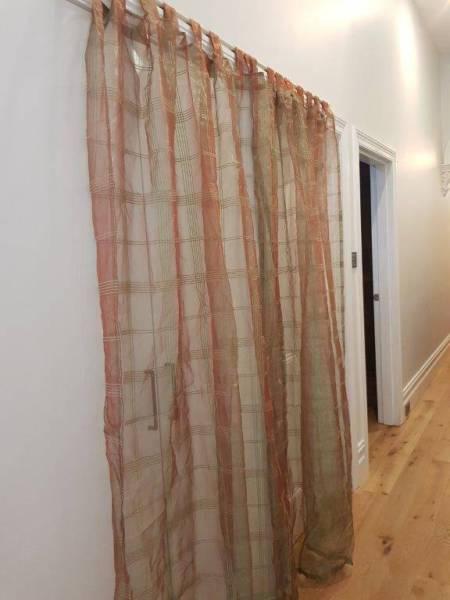 Curtains x 2 - Sheer Long Drop