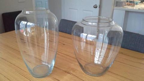 Glass vases - pair