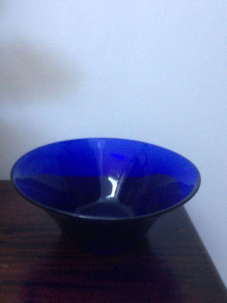 Handmade Blue Glazed Vase/ Bowl