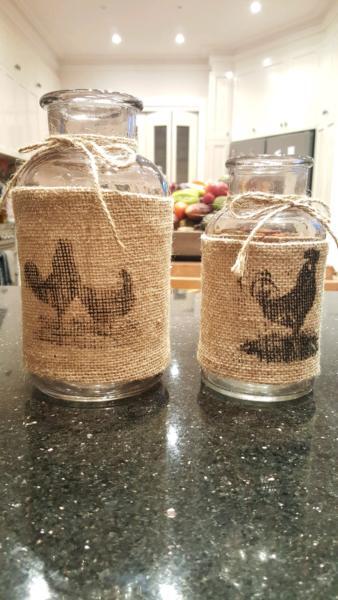 Country provincial style jars