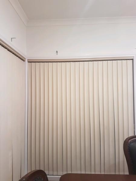 Beige Fabric Vertical Blinds - Like New Condition!!