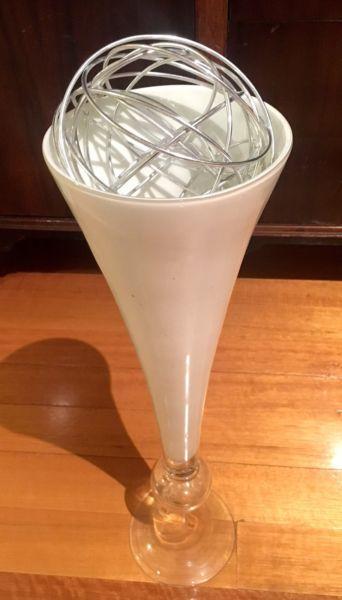 Tall Glass Vase and Sphere