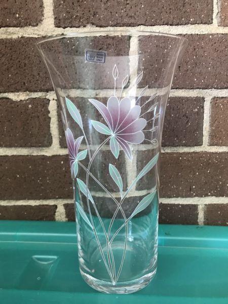 Bohemia glass vase flower gorgeous $20