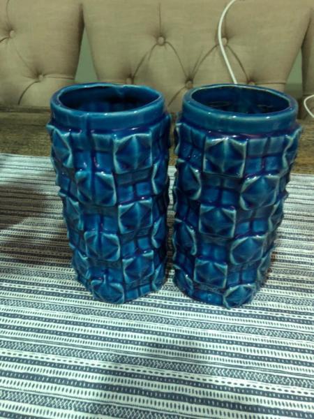 Small Navy Blue Vases