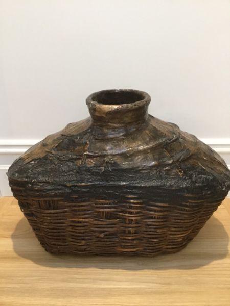 ANTIQUE CHING DYNASTY CHINESE FISHING BASKET, SHANXI PROVINCE