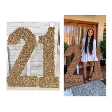 21st Birthday NEW !! Gold Roses Party Floral Event Numbers