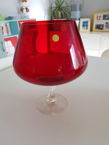 Large Red Glass Brandy Balloon