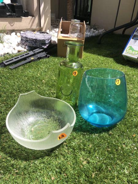 Various Glass Vases/Bowls