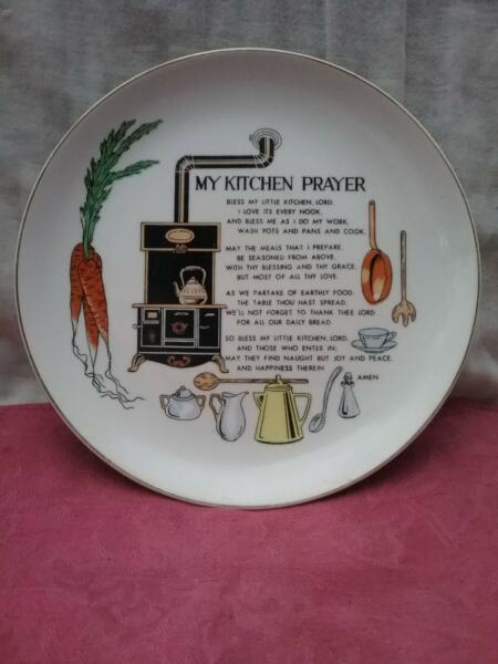 1950's Vintage'My Kitchen Prayer'Plate,Wall Hanging,Kichen Decor