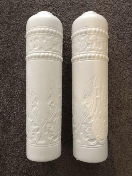 Tall white ceramic decorative vases