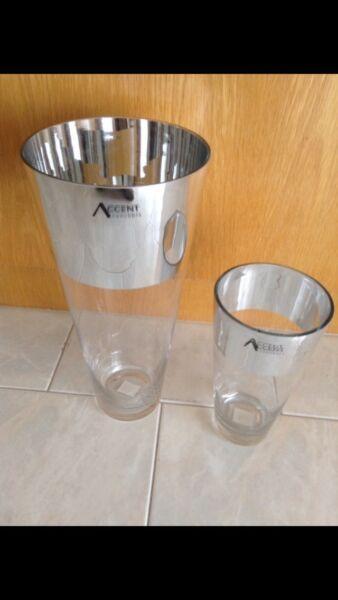 Two glass vases - brand new