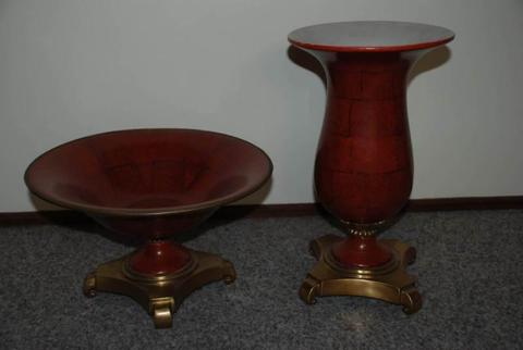 Ceramic and Metal Decorative Bowl / Platter / Vase. Home Decor