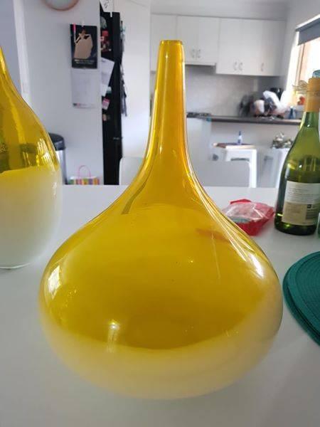 Blown Glass decorative yellow vases