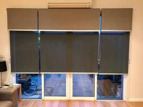 3 x double roller blinds (transparent and blockout)