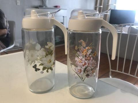 leakproof glass oil can jars flower 500ml*2