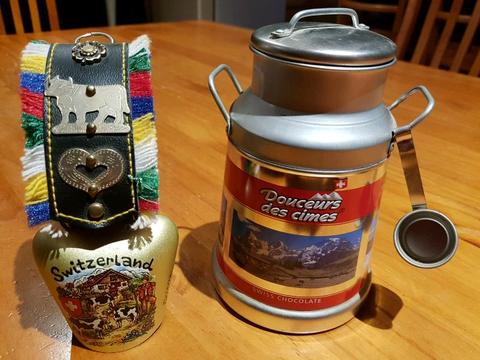 Swiss Bell and Chocolate Milk Can - Souvenirs