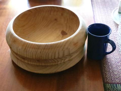 Hand carved Wooden fruit bowl