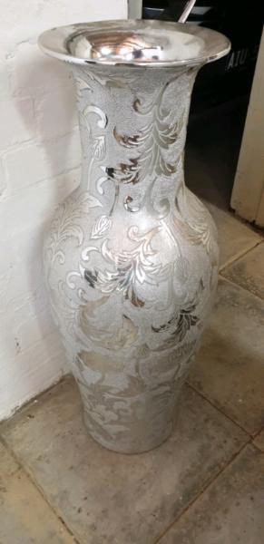 Stunning Silver Floor Vase
