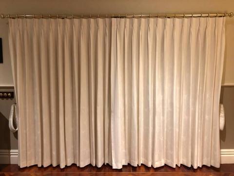 Blockout Drapes / Curtains and Decorative Gold Track with Finials
