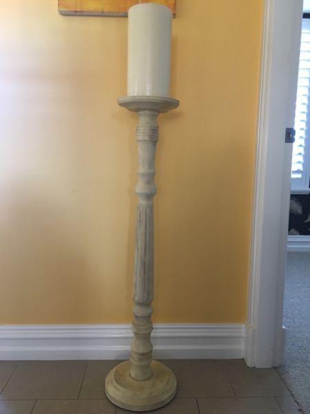 Shabby chic wooden candlestick