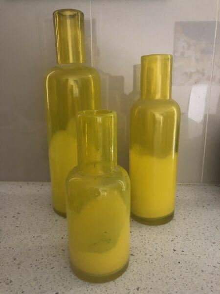 Solid Yellow Glass Vase