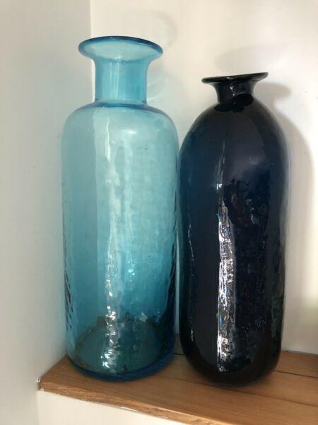 Blue Vases x 2