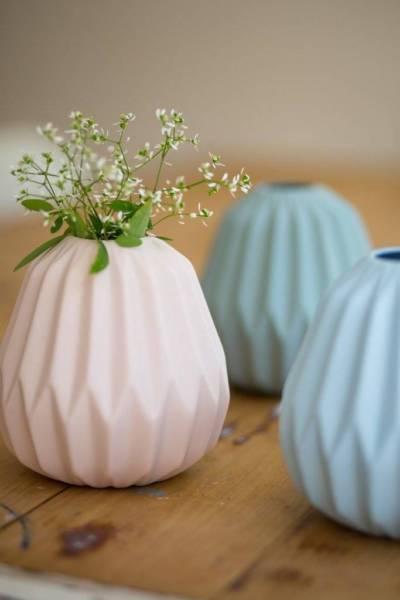Danish Scandi Beachy Style Geometric Ceramic Bud Vase - 3 Colours