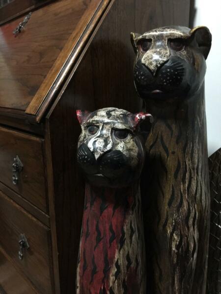 Home Decor Wooden Lions