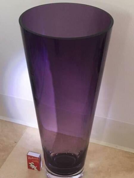 Huge glass vase - vintage Krosno amethyst