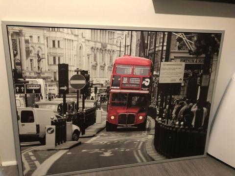 Framed London tour bus canvas