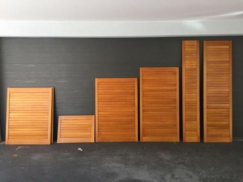Bulk lot of stained timber Plantation Shutters NEW