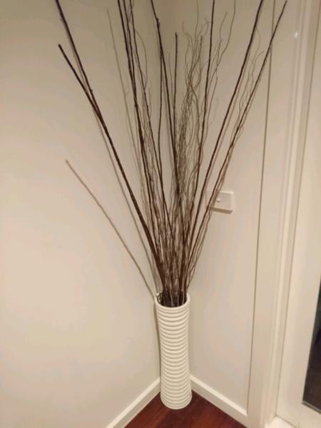 White Vase Branch Decor