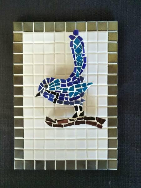 Mosaic tiled Blue Wren