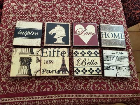 Set of 8 Wall Plaques. Wall Decor. $50 the lot