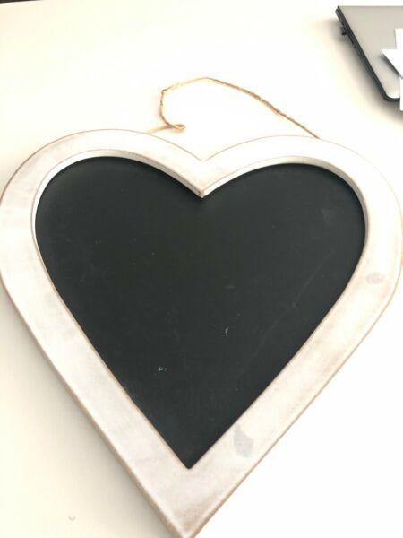 Heart shaped chalk board