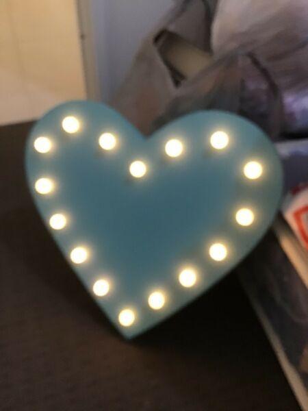 Light blue light up heart