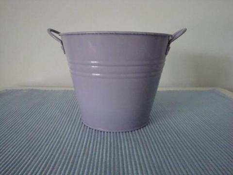 Decorative Lavender Tin Bucket With Handles