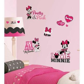 Minnie Mouse Loves Pink Wall Stickers Decal Kids Bedroom - Perth