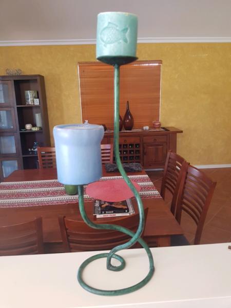 Wrought iron candlestick holder