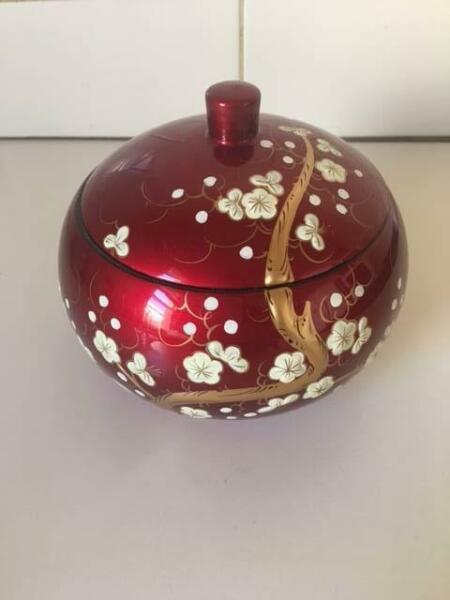 Red Lacquerware Bowl with Lid