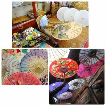 Silk hand painting umbrella
