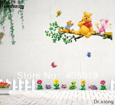 Winnie the Pooh Bear on Tree Wall Decal/Wallsticker/Wallpape