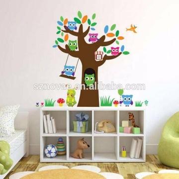 Colourful Owls on a Tree Wall Decal/Wallsticker/Wallpaper