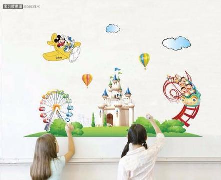 Mickey Mouse in Disneyland Wall Decal/Wall Sticker/Wallpaper