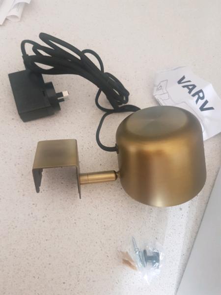 IKEA VARV DESIGN EVS BRASS BEDSIDE LED LIGHT