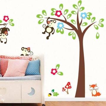 Cute Monkey Tree Wall Decal/Wall Stickers/Wallpaper