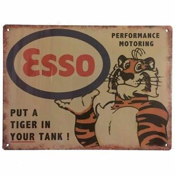 Esso Tin Sign Tin Sign Petrol Oil Metal Sign Retro 35cm x 26cm