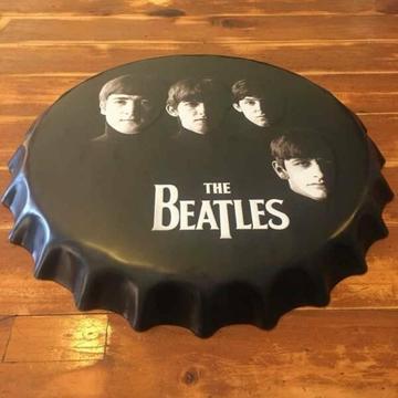The Beatles Band Embossed Beer Bottle Cap Metal Tin Sign 40cm