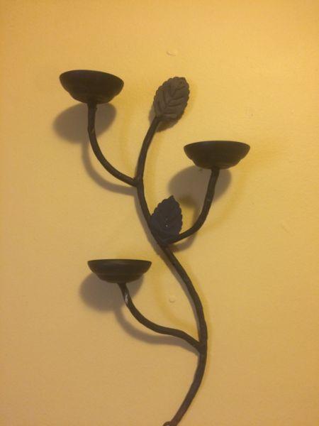 Wall hanging Wrought iron tea light holder