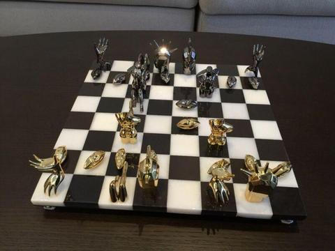 designer marble chess set